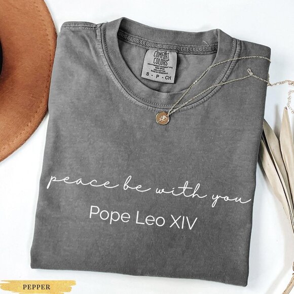 New Pope Shirt Leo XIV, Robert Francis Prevost First American Pope, Bible Verse - Picture 1 of 3